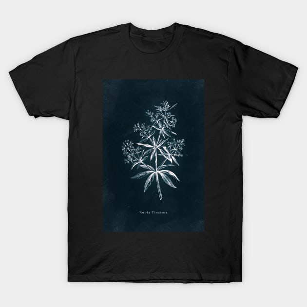 Cyanotype - Rubia Tinctora T-Shirt by PixelHunter